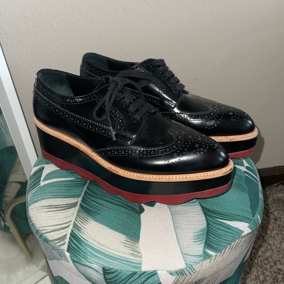 Prada Plateau Brogue lace up platform shoes - Picture 3 of 6